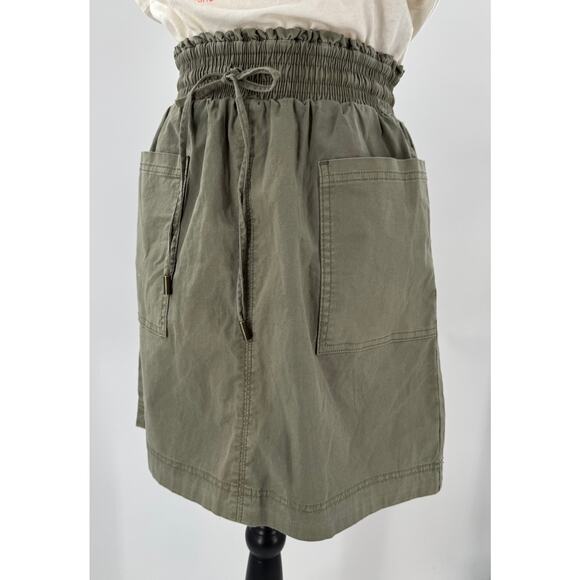 Velvet Heart Green Khaki Cargo Paperbag Waist Tie Cargo Mini Skirt Small - Picture 1 of 9